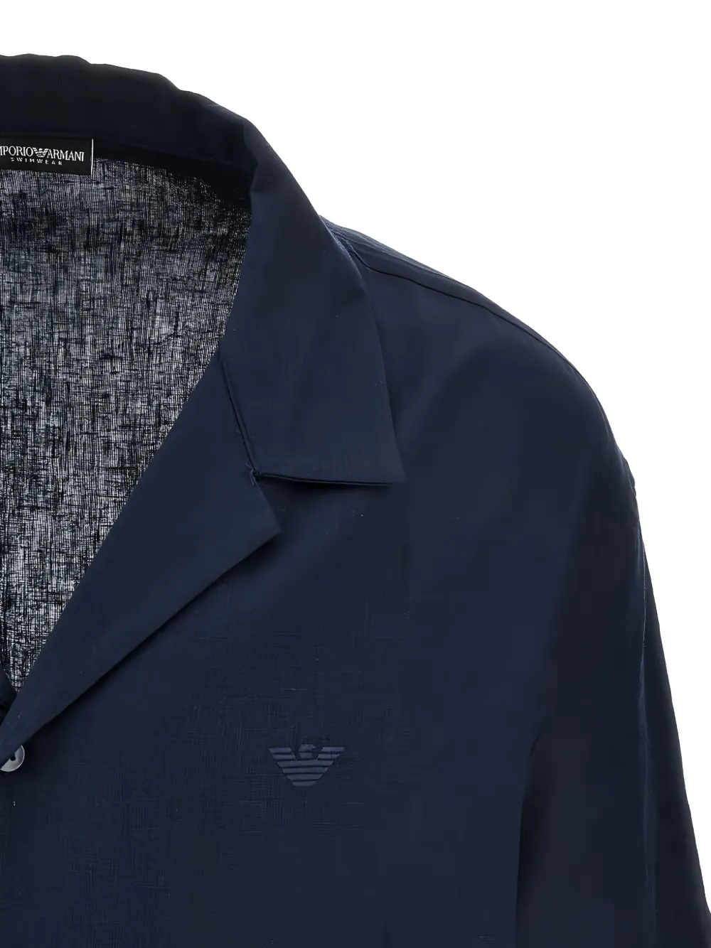 Emporio Armani Button-up overhemd met korte mouwen Blauw