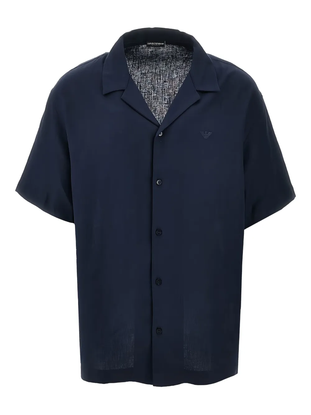Emporio Armani short-sleeves button-up shirt Blauw