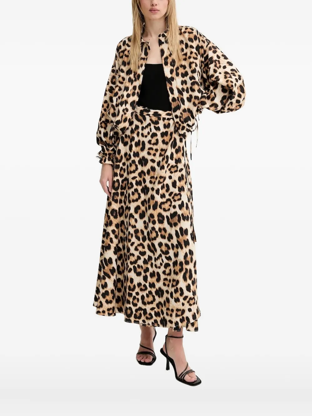 MUNTHE Shirt met luipaardprint Beige
