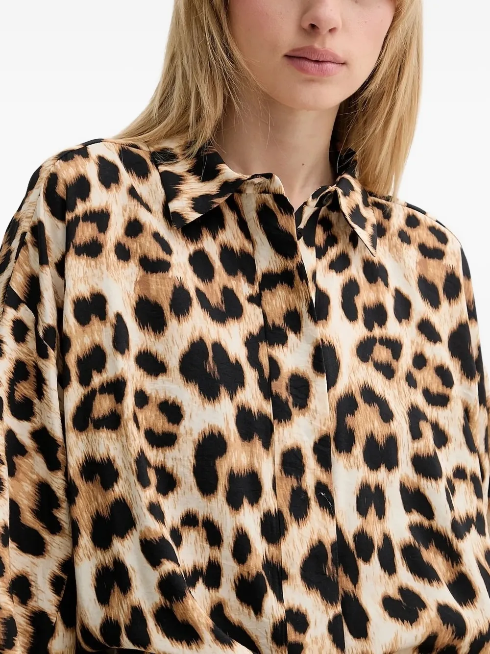 MUNTHE Shirt met luipaardprint Beige