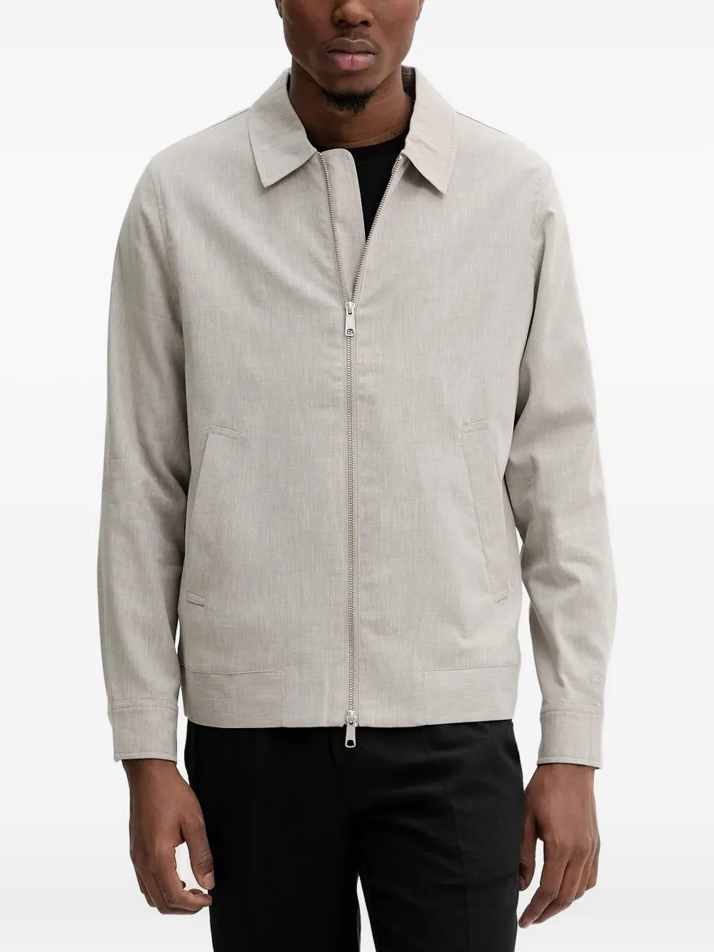 Les Deux Jack met kraag en rits Beige