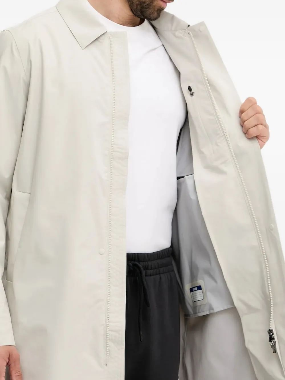  K-way Button-fastening Storm Jacket - Neutrals 