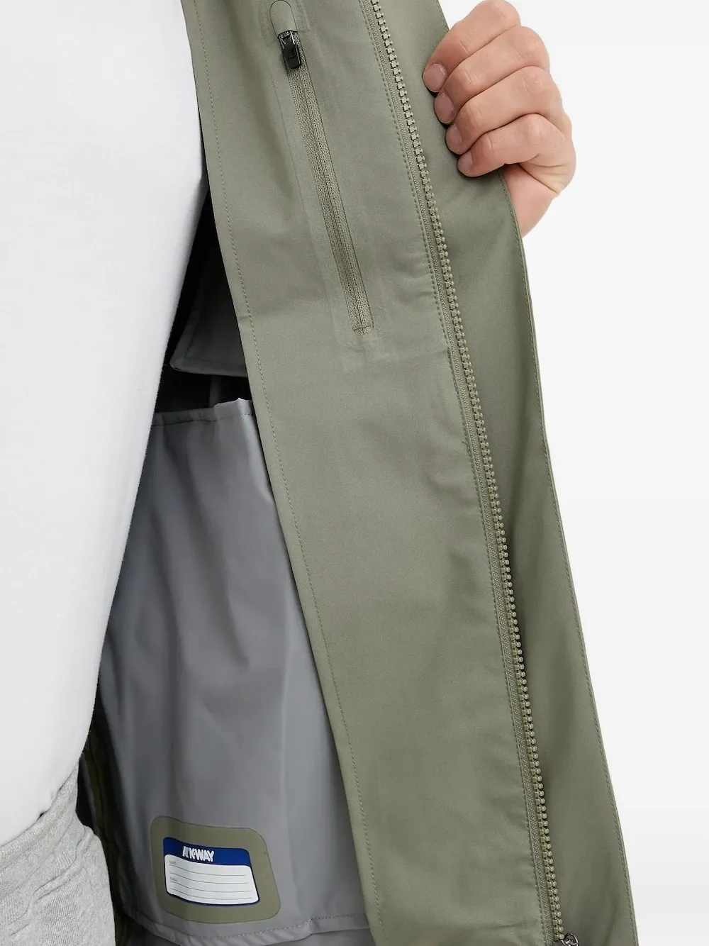 K-Way zipped logo-patch jacket Groen