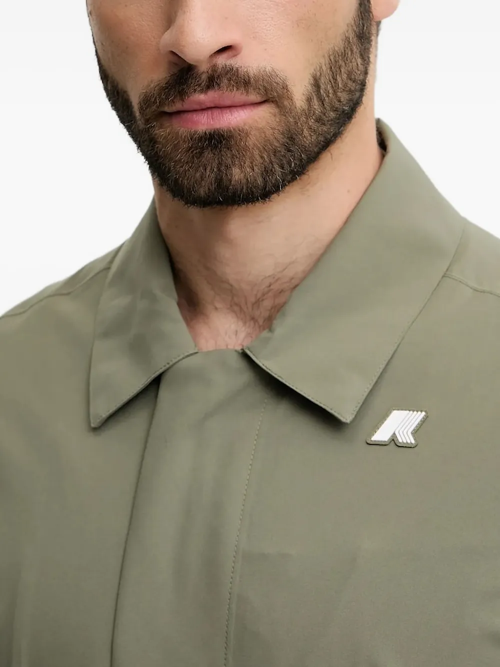 K-Way zipped logo-patch jacket Groen
