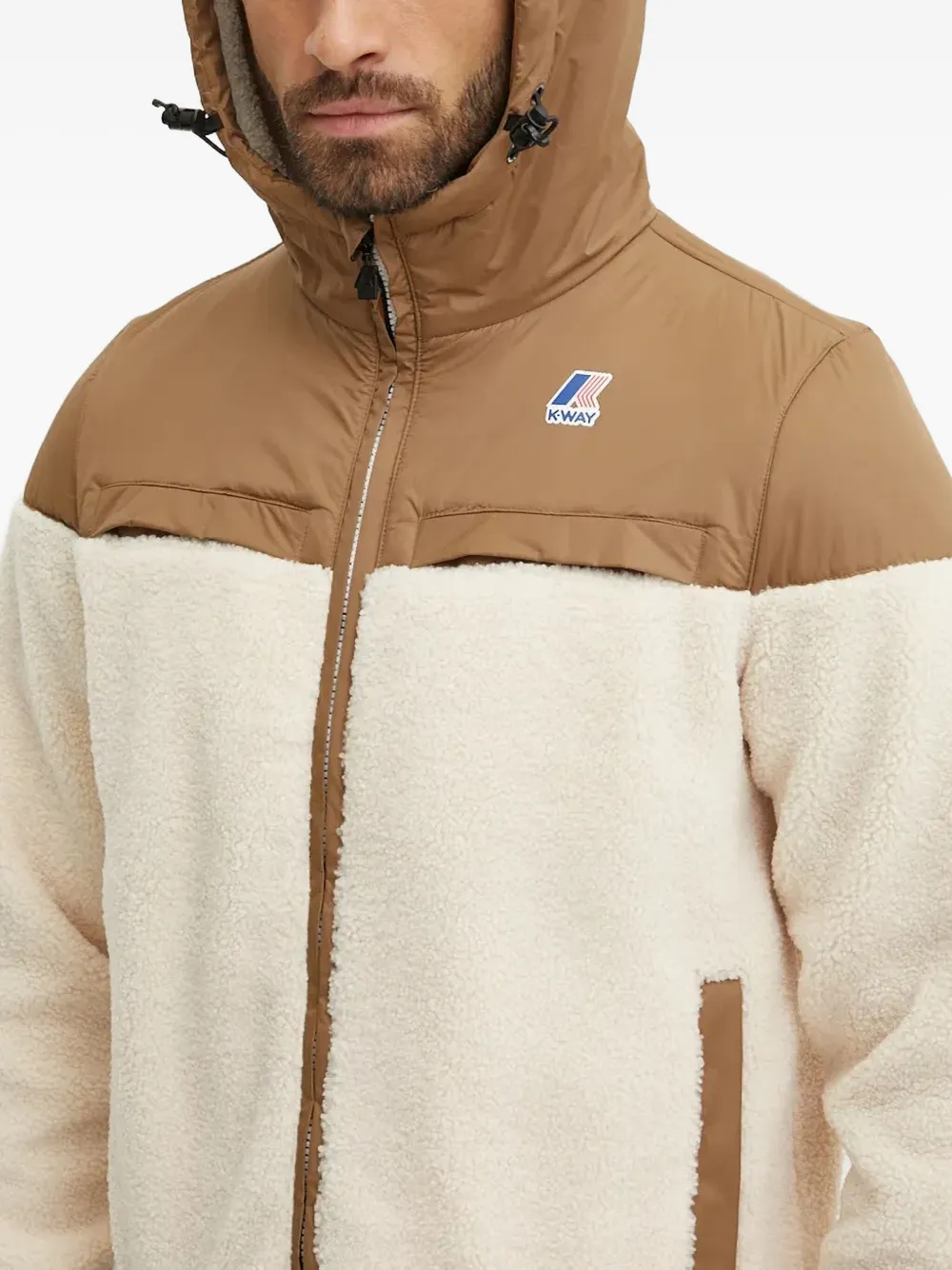 K-way Hooded Fleece Jacket In Multi
