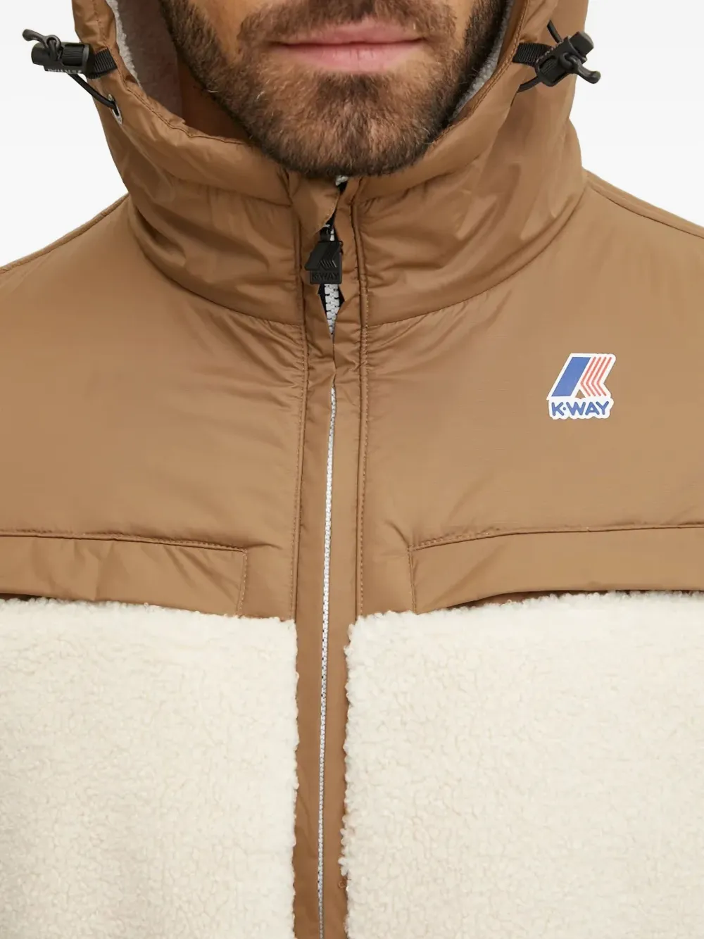 K-way Hooded Fleece Jacket In Multi