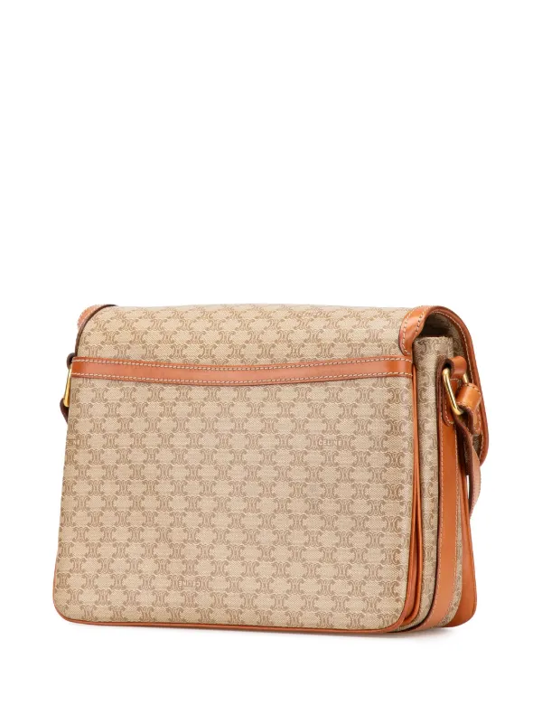 Céline Pre-Owned 2010 Macadam Coated Canvas Crossbody Bag Brown