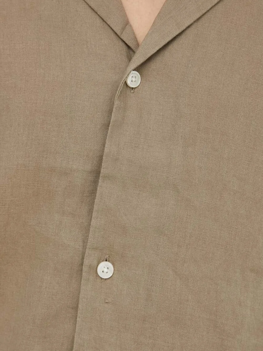 Drykorn Overhemd met reverskraag en korte mouwen Beige