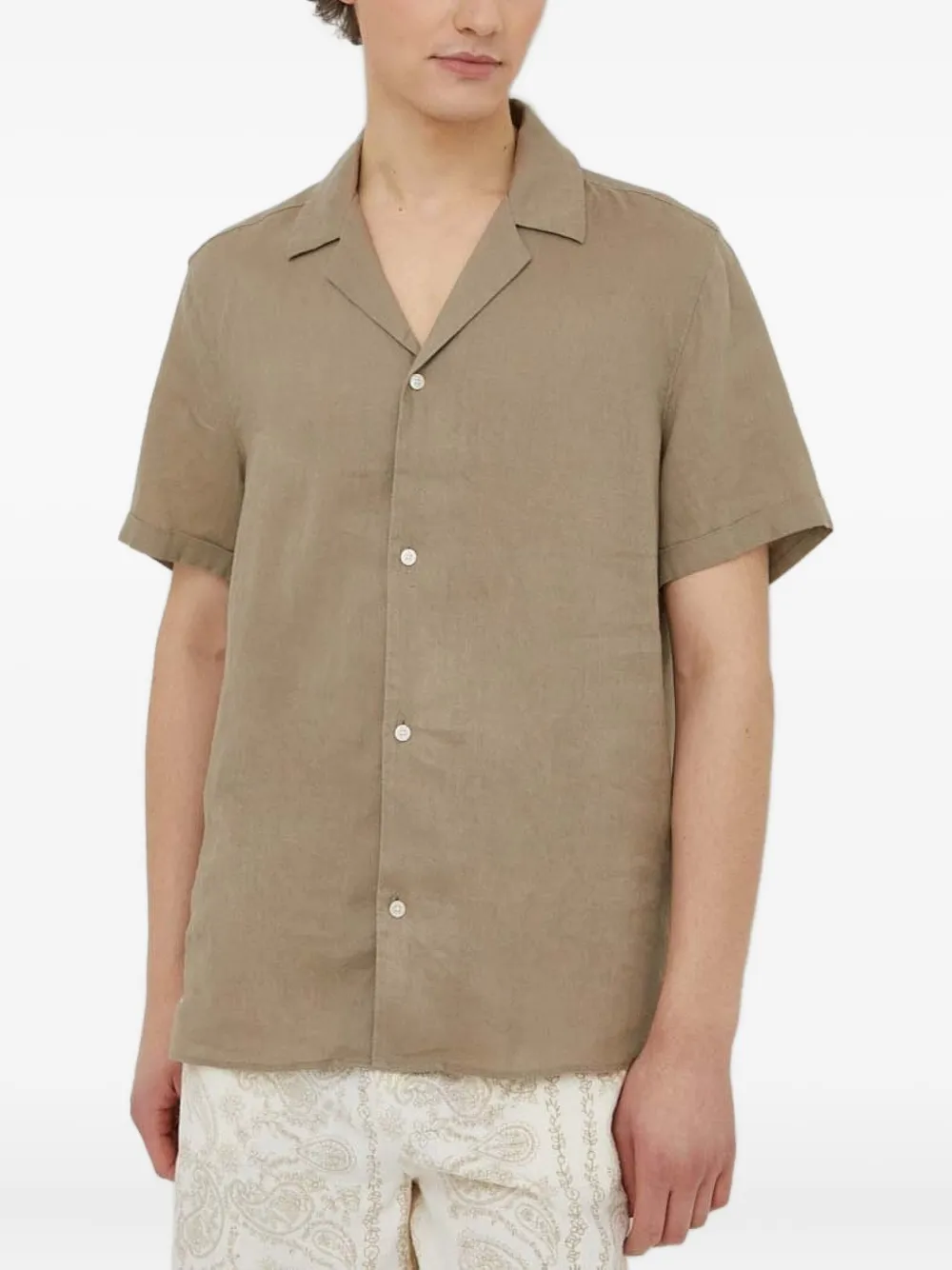 Drykorn revere-collar short-sleeve shirt Beige