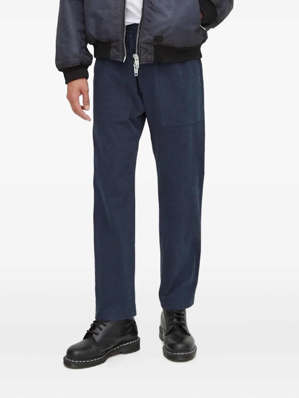 Drykorn Broek met elastische taille en opgestikte zak Blauw
