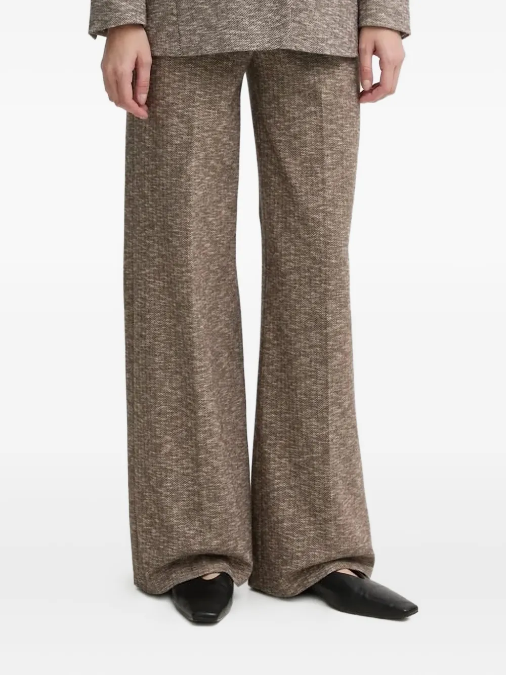 Drykorn herringbone flared trousers Bruin