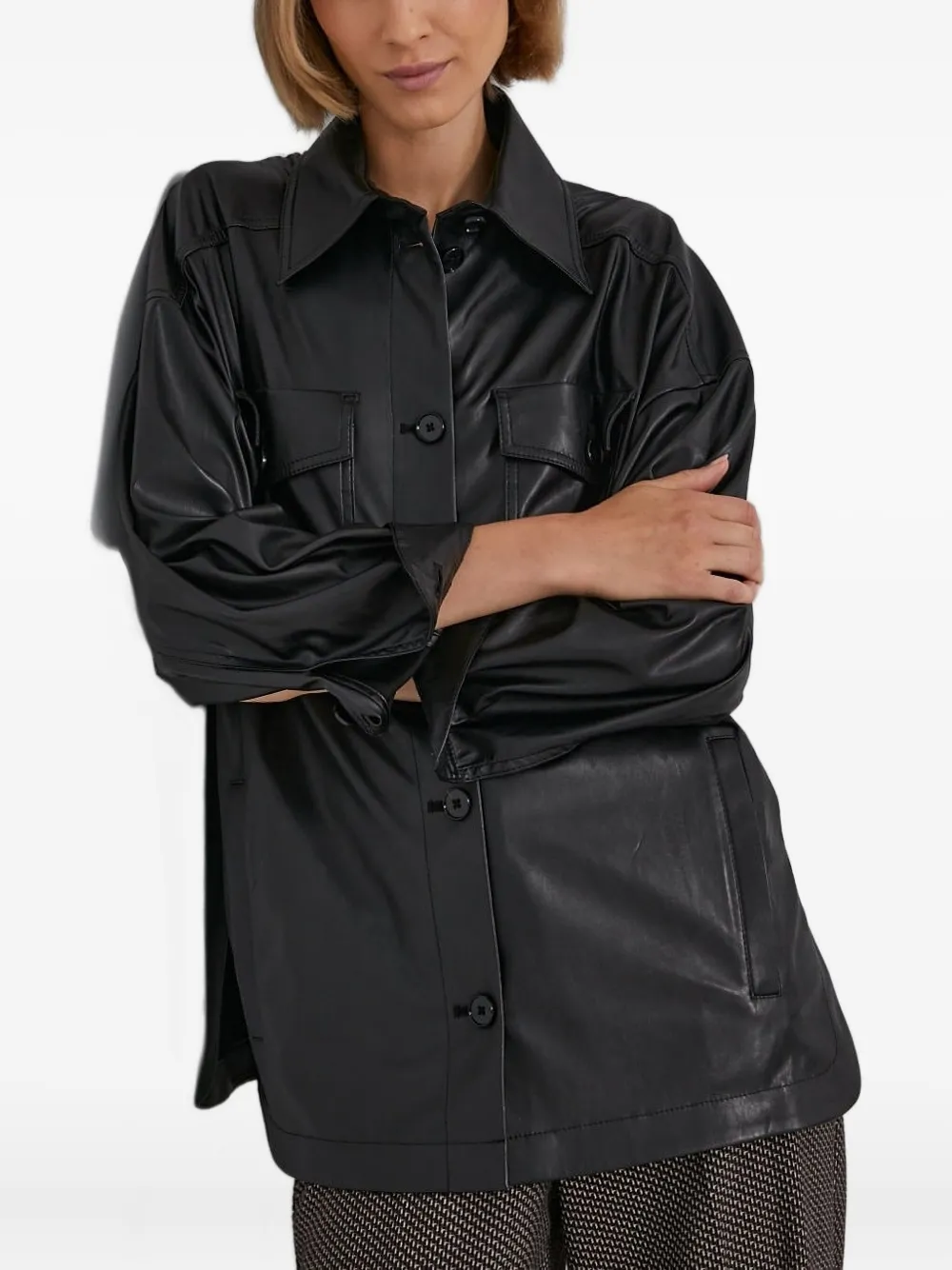 Drykorn Shirt met klepzak en knoopsluiting Zwart