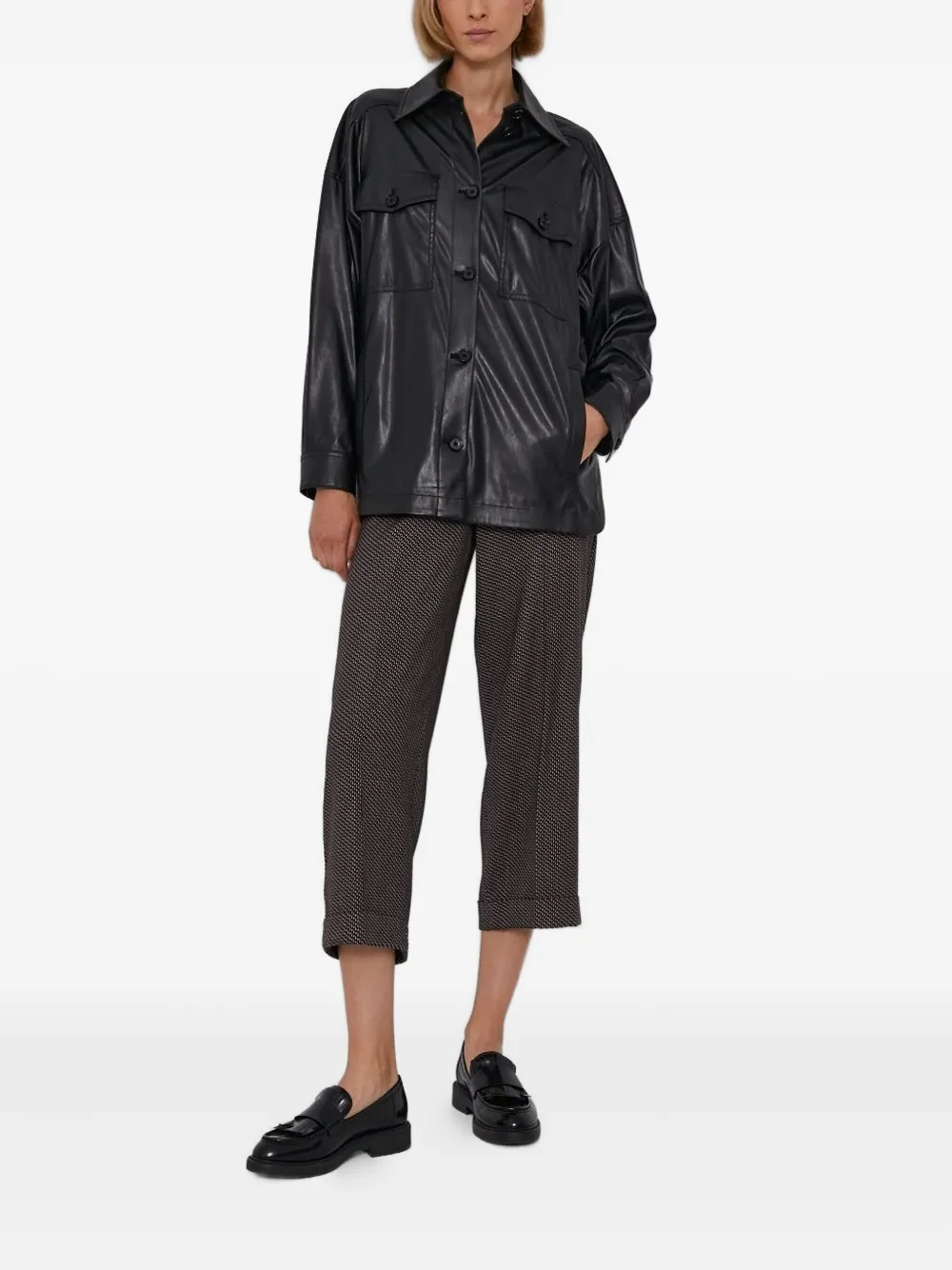 Drykorn Shirt met klepzak en knoopsluiting - Zwart
