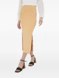 Drykorn ribbed side-slit midi skirt - Yellow