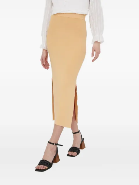 Drykorn ribbed side-slit midi skirt