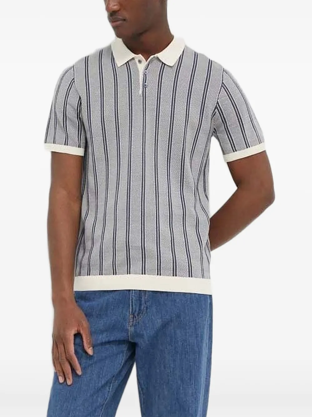 Drykorn Gestreept poloshirt Beige