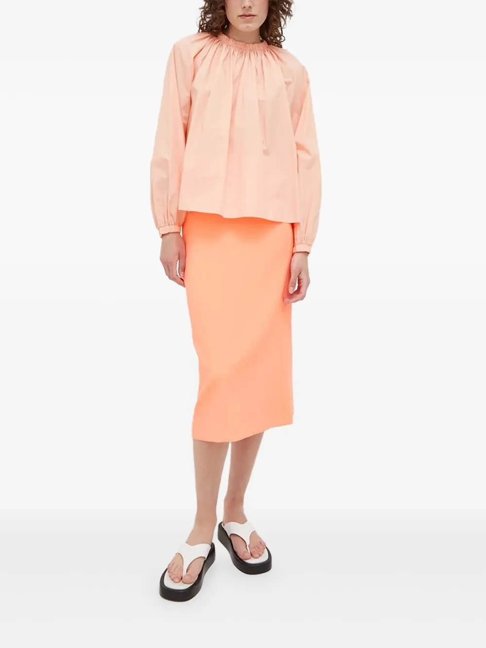 Drykorn pleated-details blouse | Orange | Image 1
