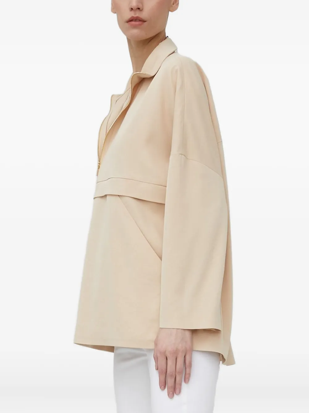 Drykorn Top met halve rits Beige
