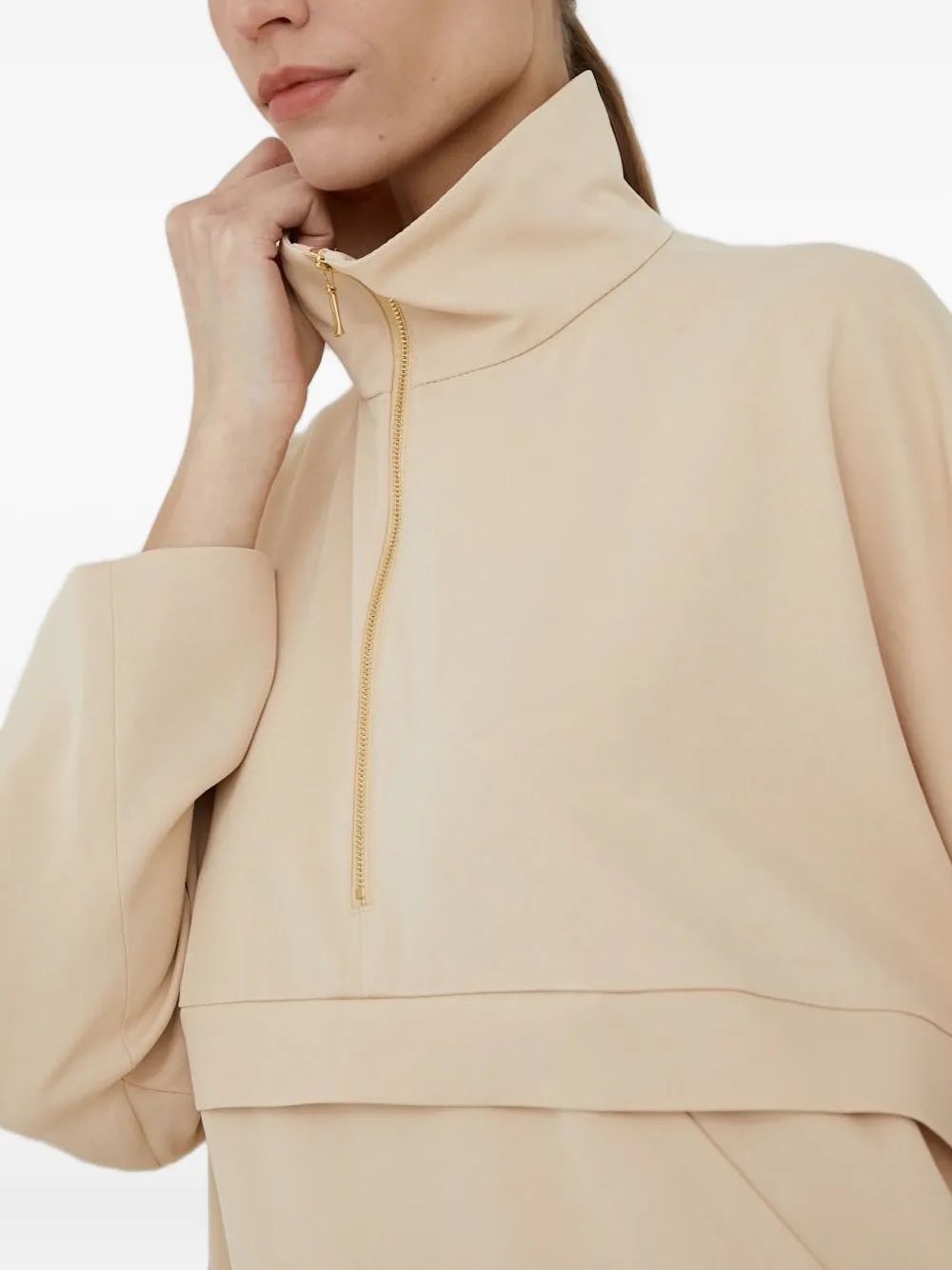 Drykorn Top met halve rits Beige