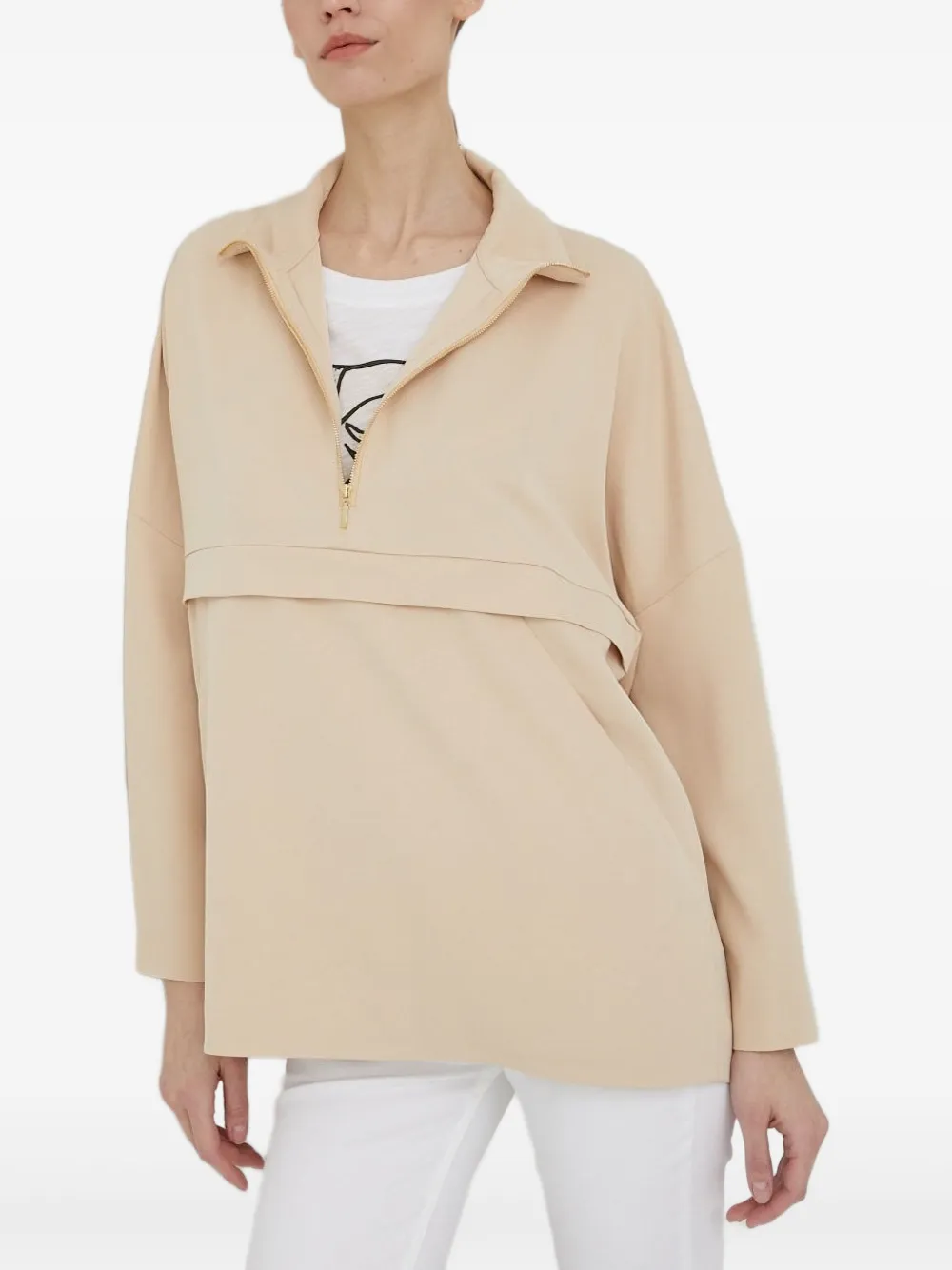 Drykorn Top met halve rits Beige