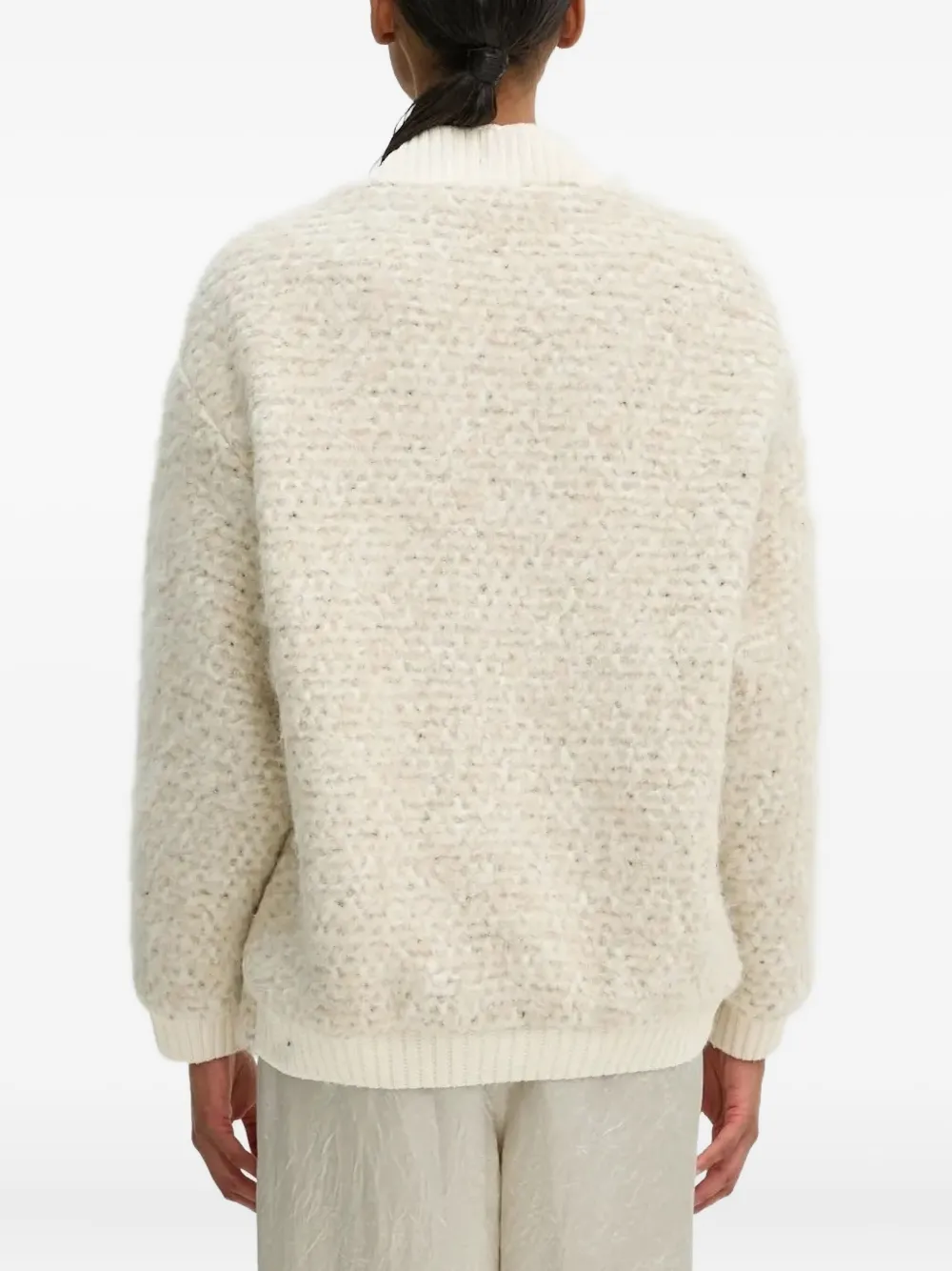 Drykorn V-neck Chunky-knit Cardigan In Neutral