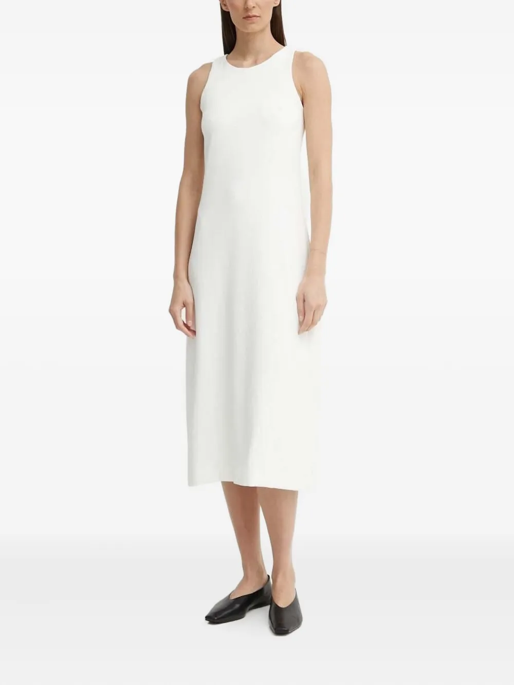 Drykorn Mouwloze midi-jurk met ronde hals Wit