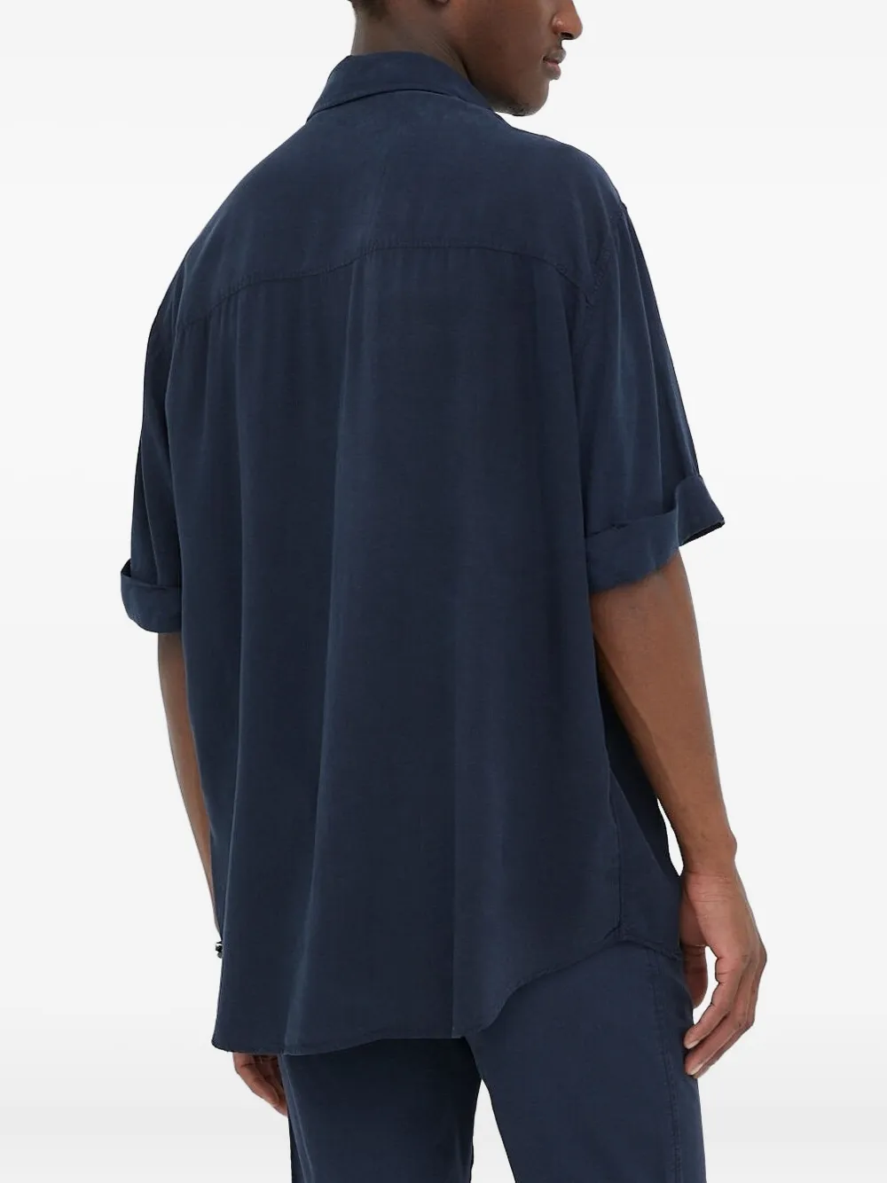 Drykorn Overhemd met zak en korte mouwen Blauw