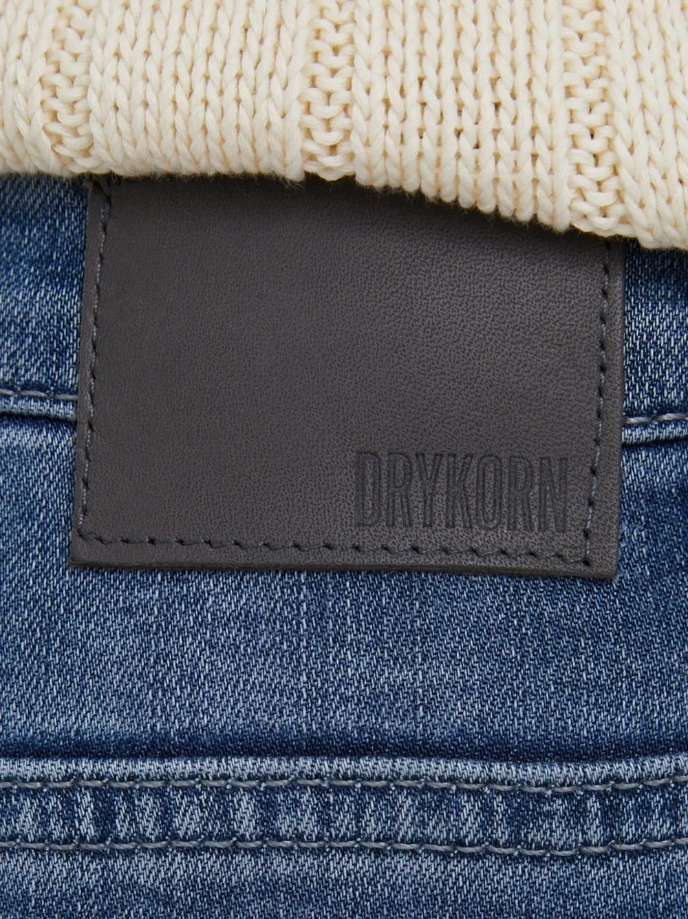 Drykorn Skinny jeans met logopatch Blauw