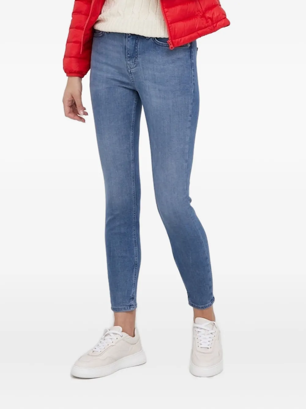 Drykorn Skinny jeans met logopatch Blauw