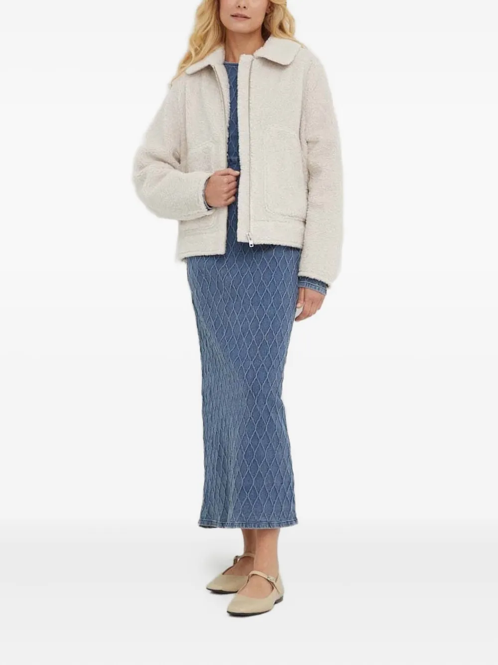 Drykorn Teddy Zip-up Jacket In Neutral