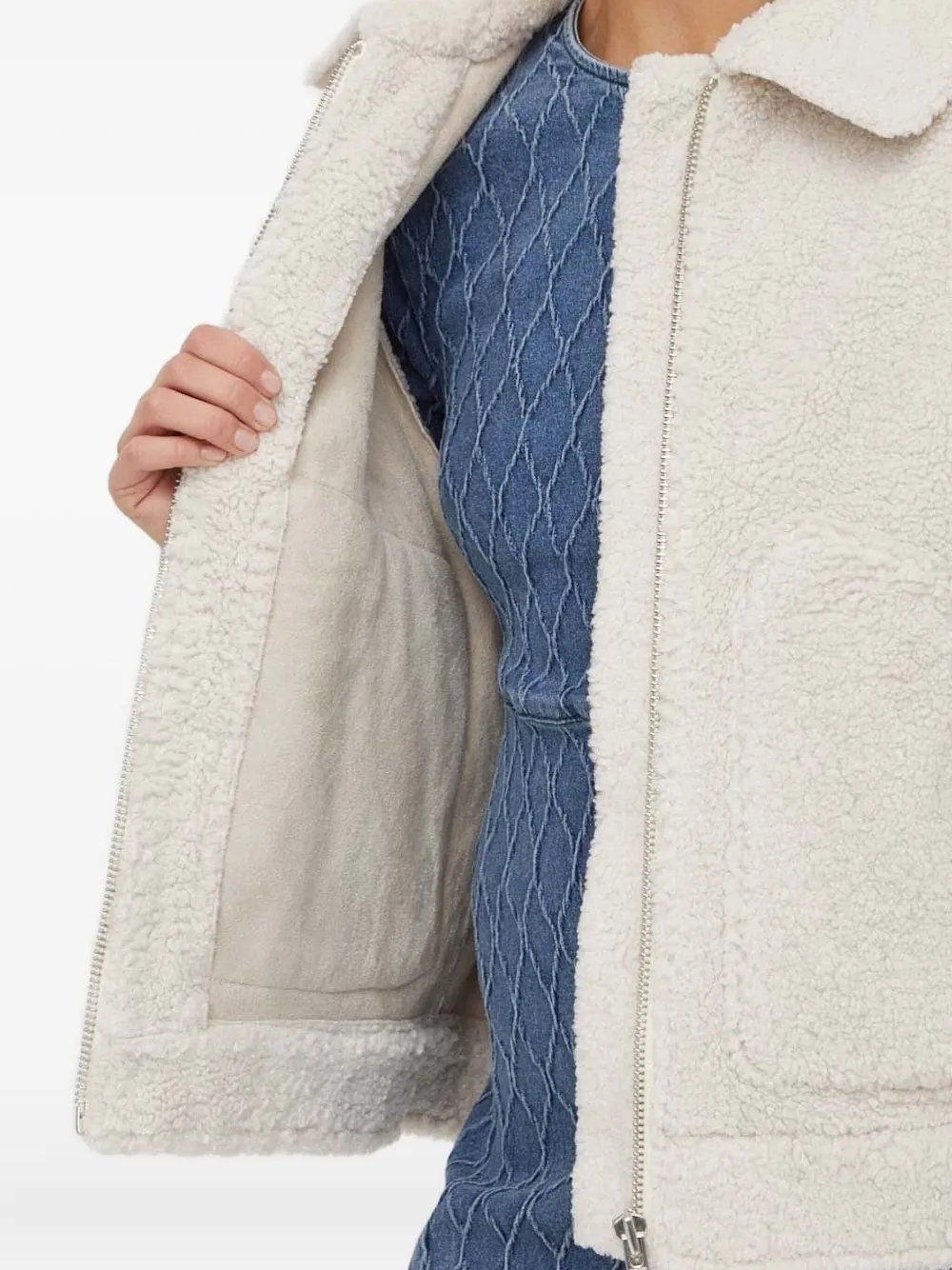 Drykorn Teddy Zip-up Jacket In Neutral