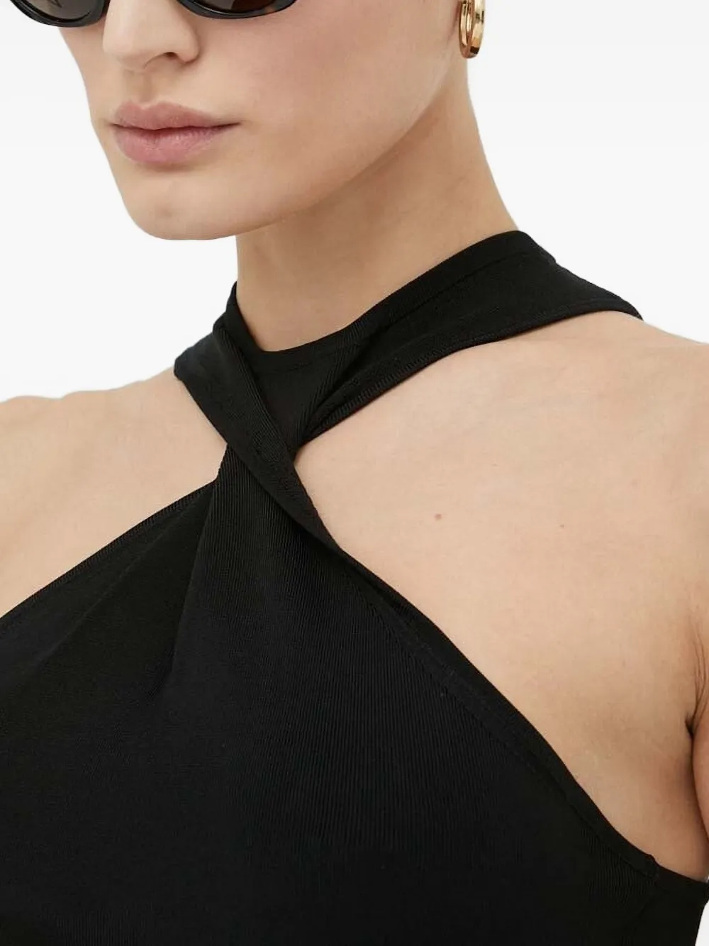 Drykorn Top met gedraaide hals Zwart