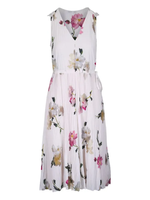 Robe plissée à fleurs - Vince - Modalova