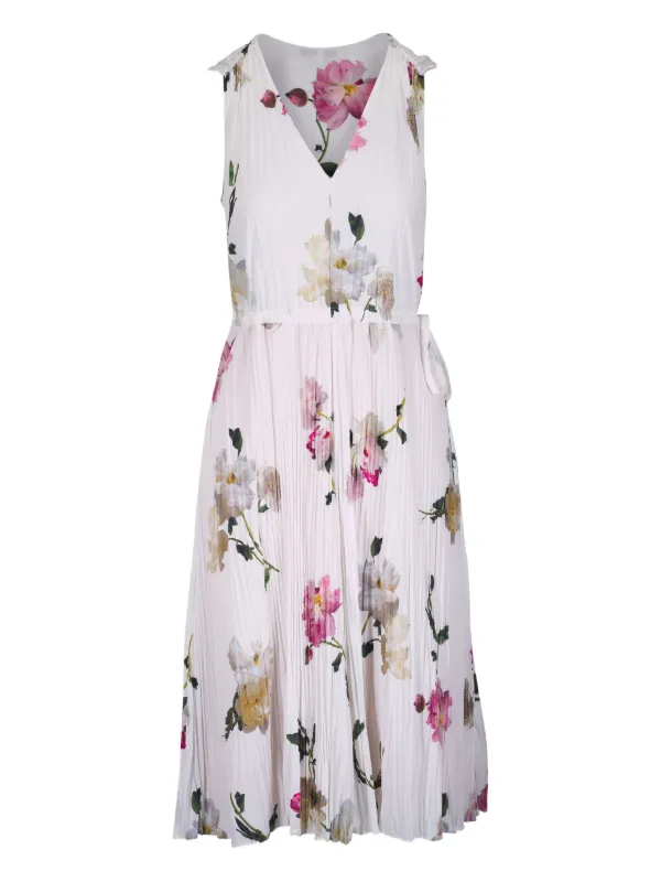 vince white pleated dress Pintuck Pleated A-Line Dress in Dresses & Skirts