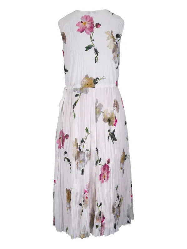 strapless open back dress Floral Pleated Peplum Maxi Dress – shopwithlovesg main image 0