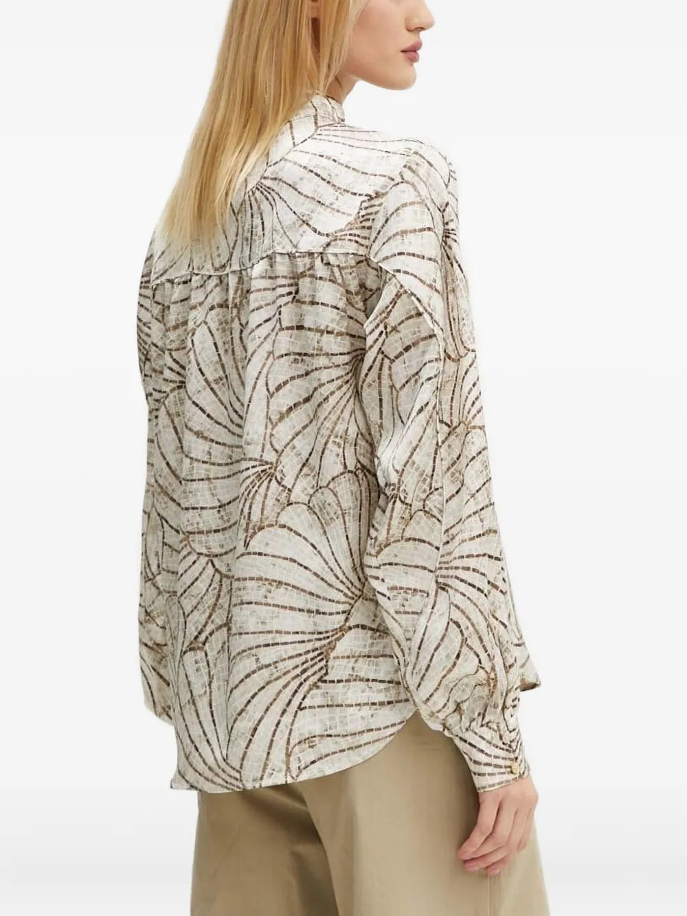 Bruuns Bazaar mosaic-print balloon-sleeve shirt | Shirts | Image 2