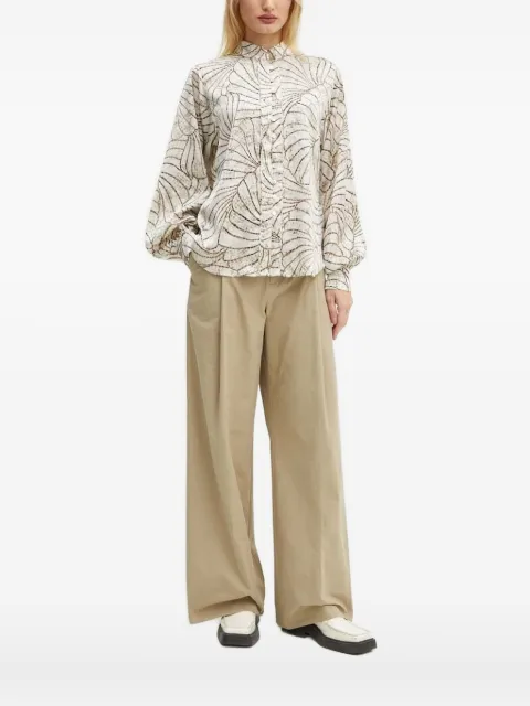 Bruuns Bazaar mosaic-print balloon-sleeve shirt