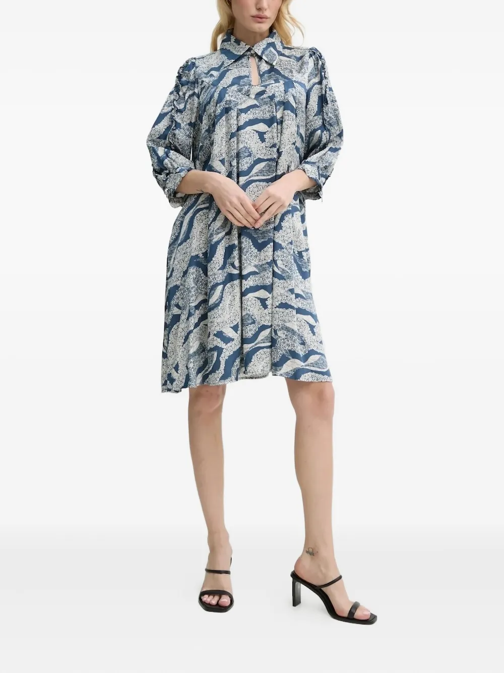Bruuns Bazaar abstract-print mini dress | Blue | Image 1