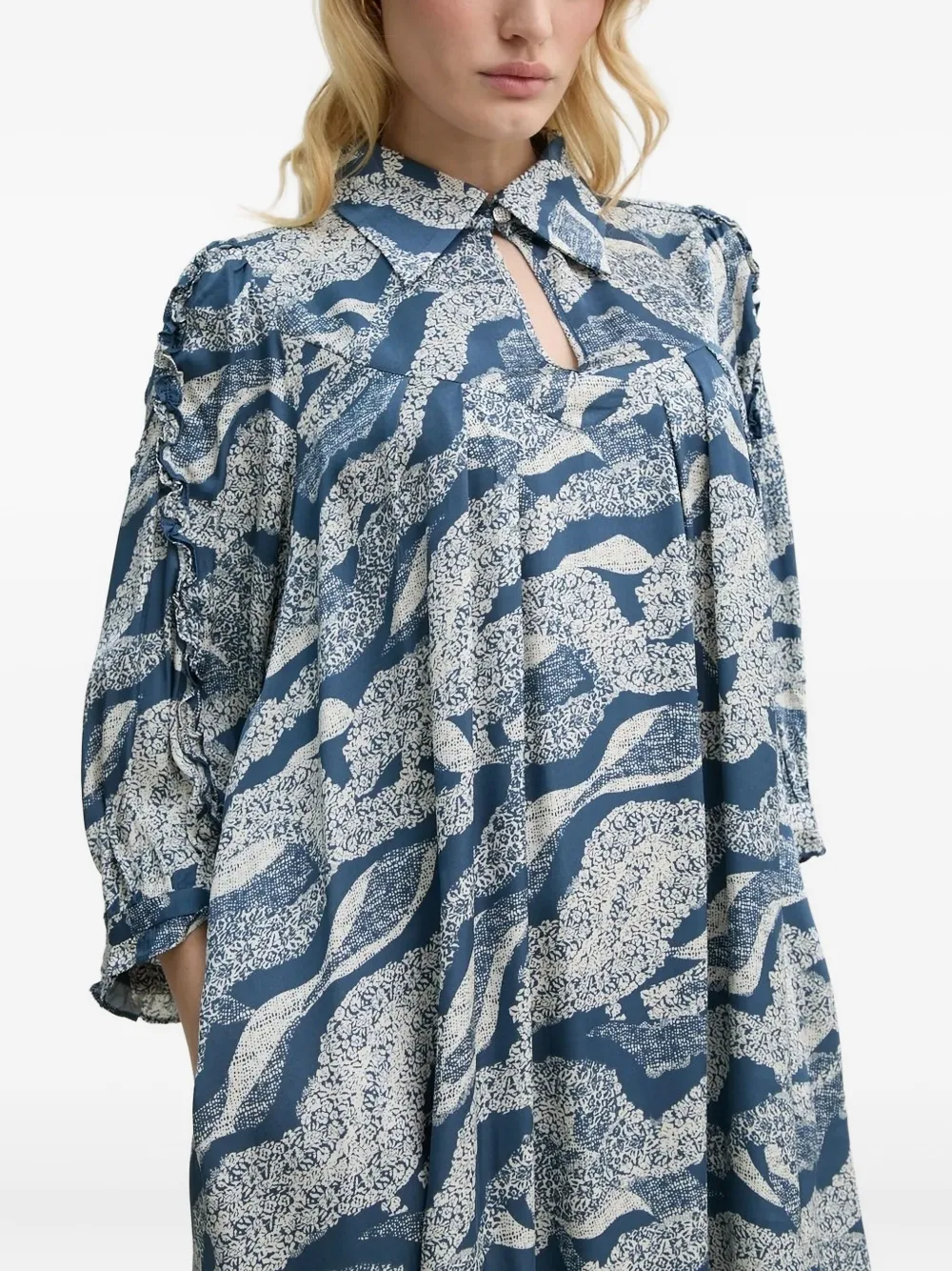 Bruuns Bazaar Abstract-print Mini Dress In Blue