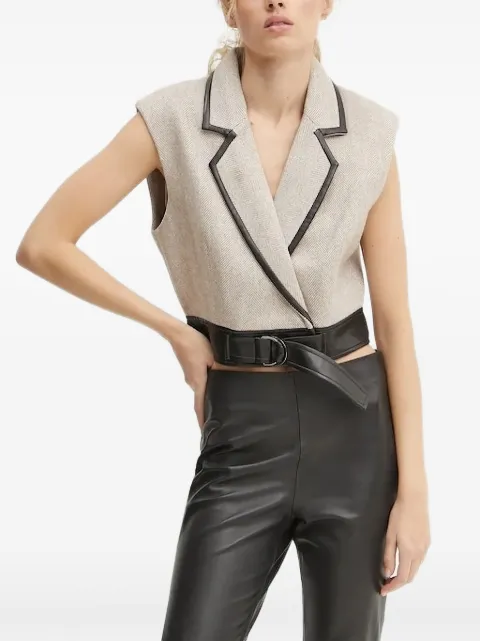 Bruuns Bazaar belted herringbone top
