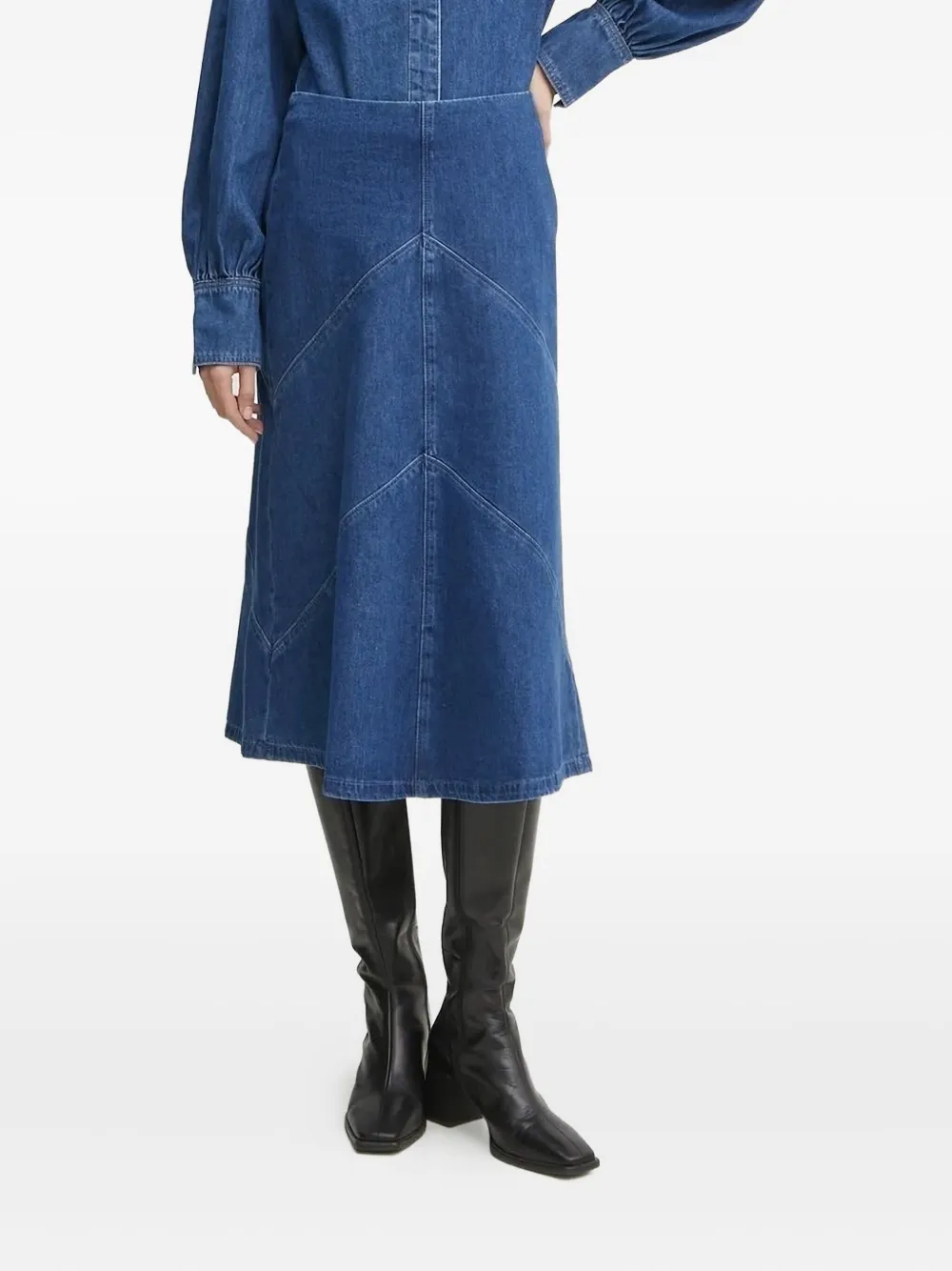 Bruuns Bazaar CanaBBEleen  panelled midi skirt | Blue | Image 1