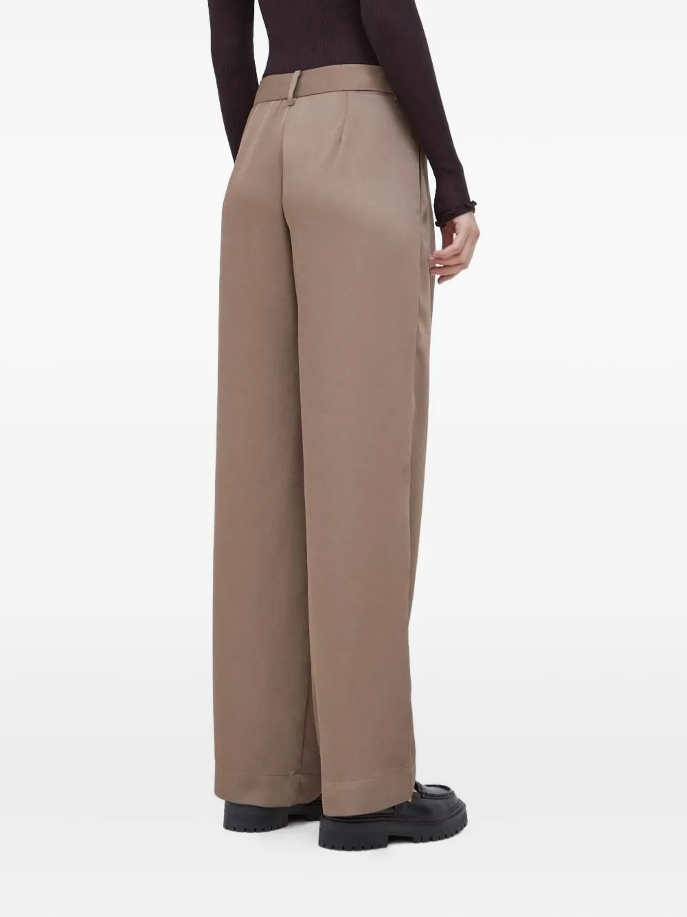 Bruuns Bazaar Pleated Wide-leg Trousers In Neutral