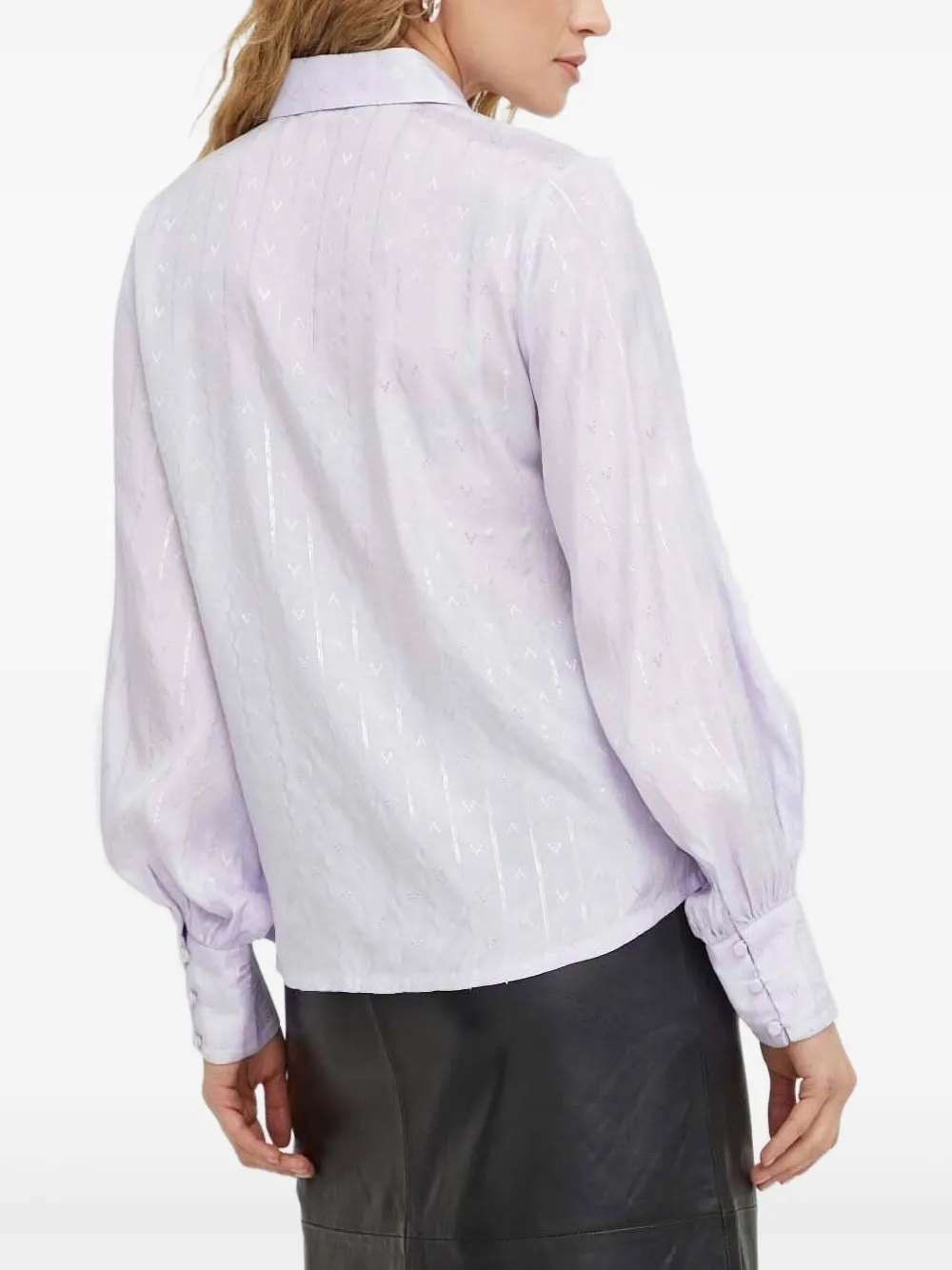 Bruuns Bazaar Blouse met metallic streep en ruches - Paars