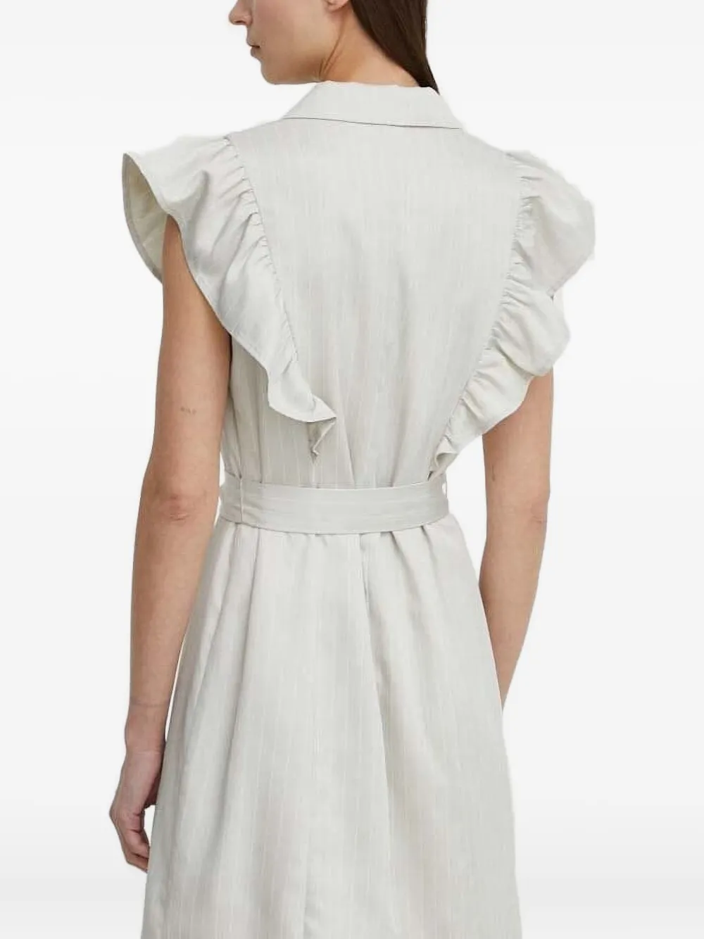 Bruuns Bazaar Mini-jurk met ruches en krijtstreep Grijs