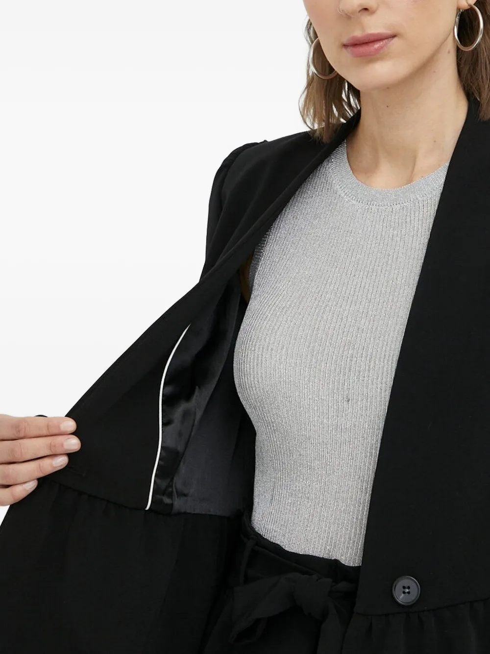 Bruuns Bazaar Puff-sleeve Peplum Top In Black