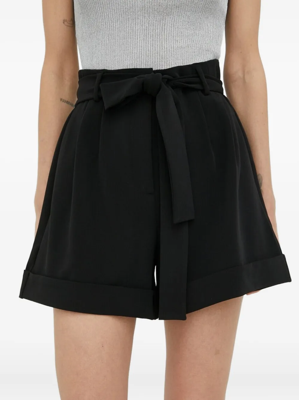 Bruuns Bazaar Belted Pleated Shorts In Black