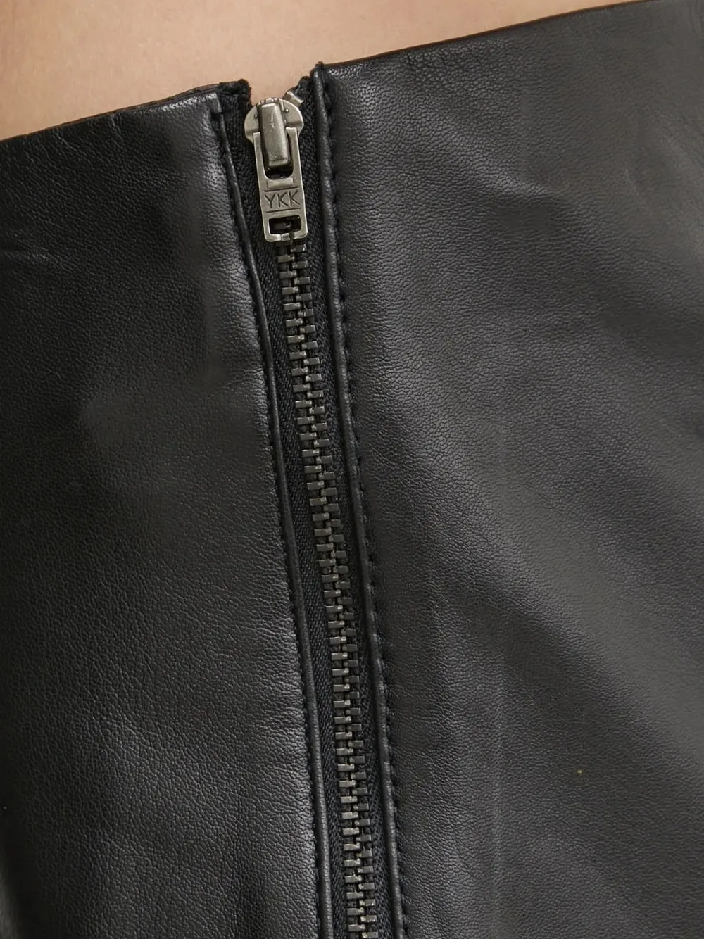 Bruuns Bazaar leather zip-fly trousers - Zwart