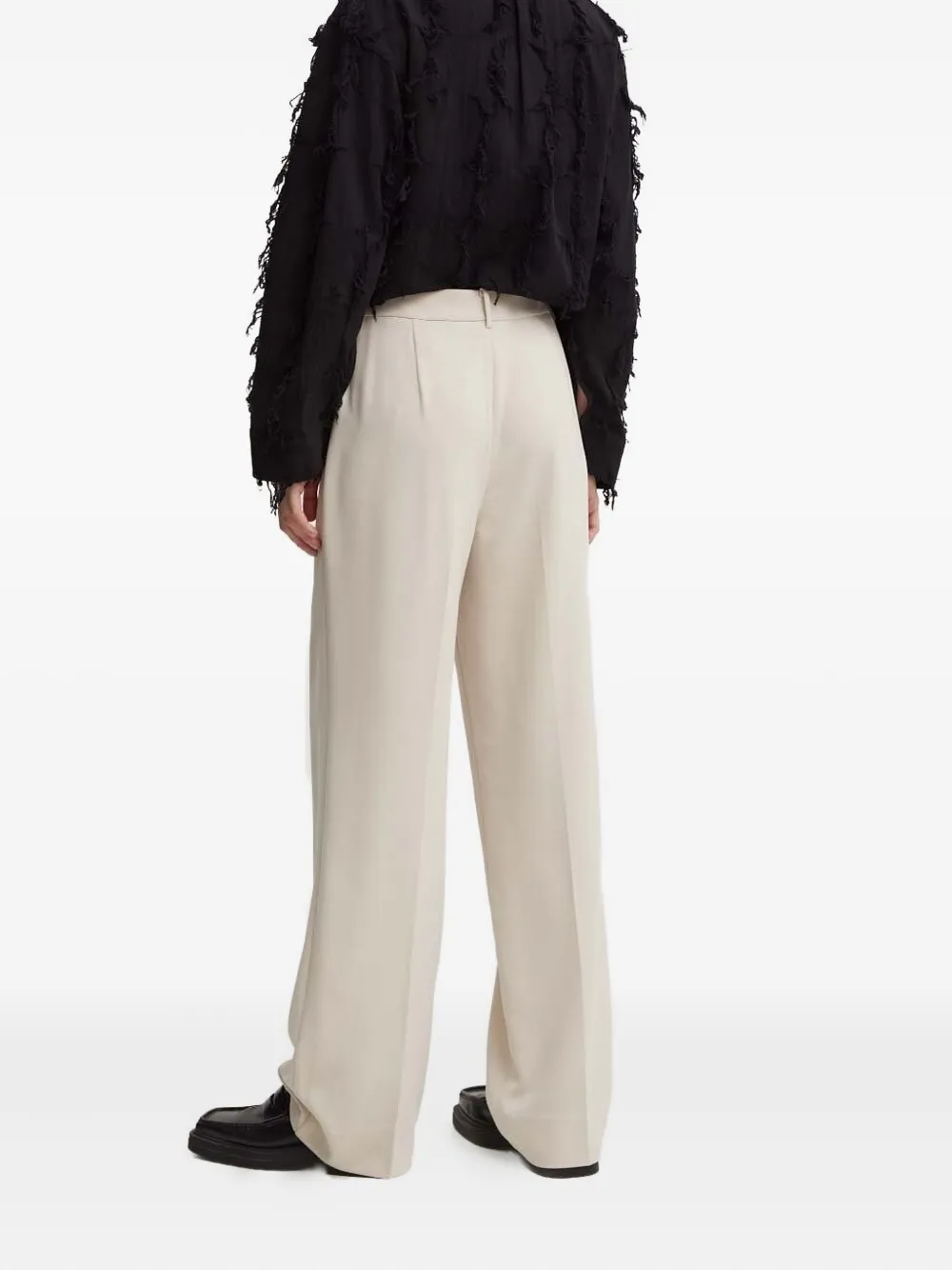 Bruuns Bazaar Pleated Wide-leg Trousers In Neutral