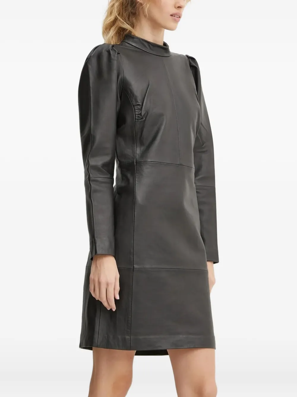  Bruuns Bazaar Leather Mini Dress - Black 