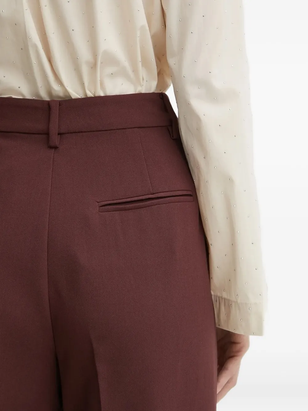 Bruuns Bazaar Cropped broek met geplooide voorkant Bruin